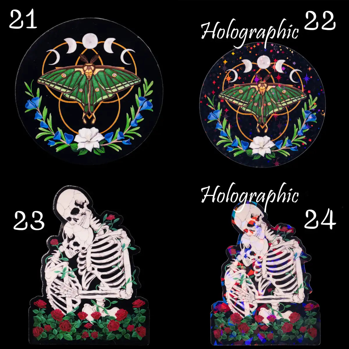 Set of Three Stickers, Dark Fantasy and Gothic Original Paintings