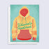 Greeting card with a yellow hoodie and &