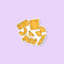 Vinyl sticker illustration of assorted pasta shapes including penne, rigatoni, ravioli, farfalle, cavatappi, orecchiette, and macaroni.