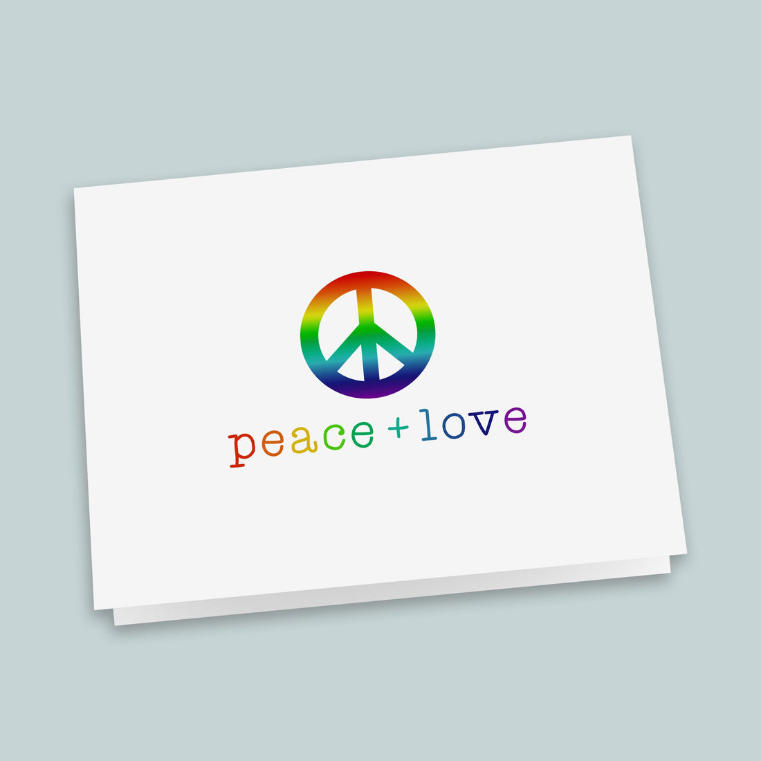 Rainbow Peace and Love Folded Note Cards - Box of 8