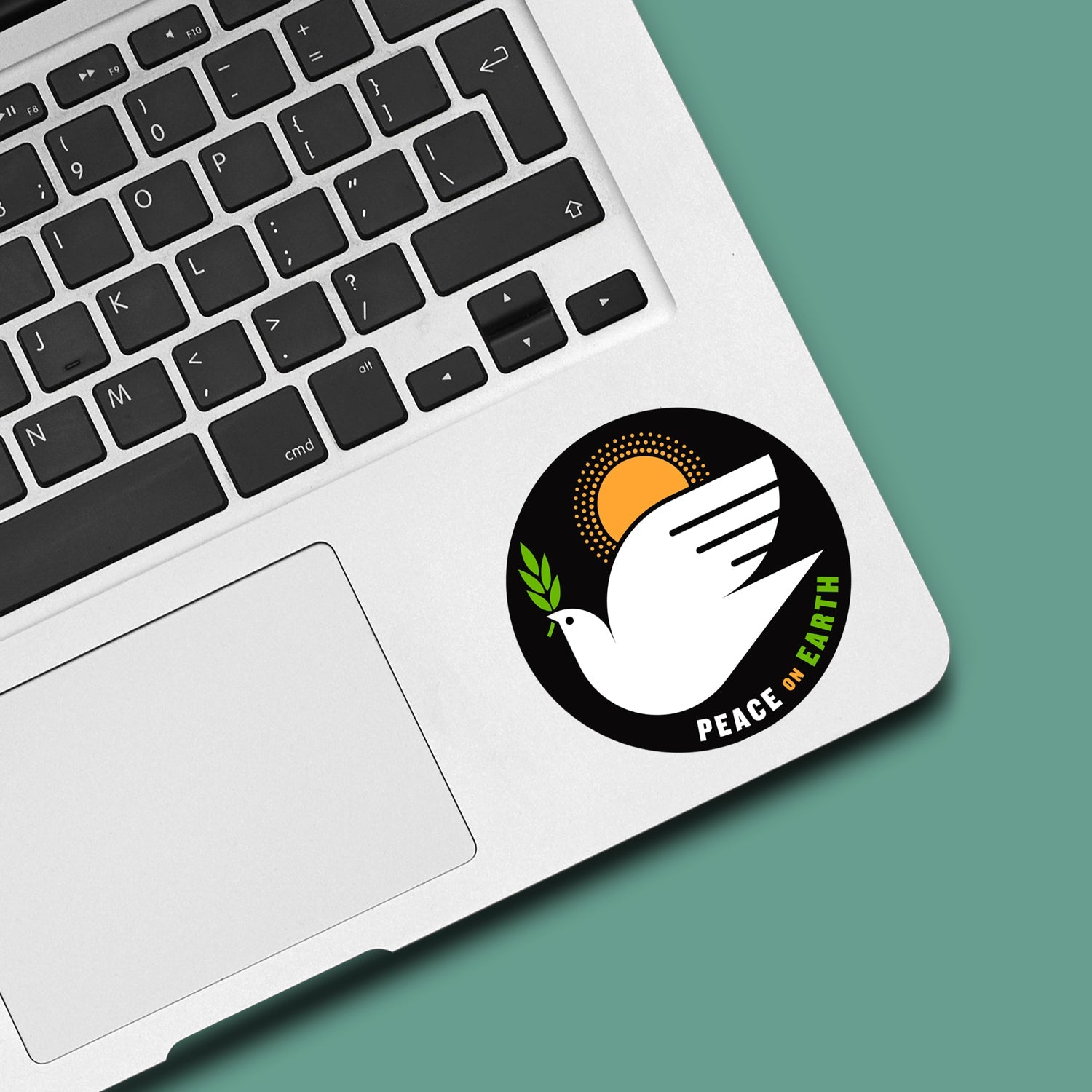 Peace On Earth Sticker Peacebird Round 3x3 inch Vinyl Sticker