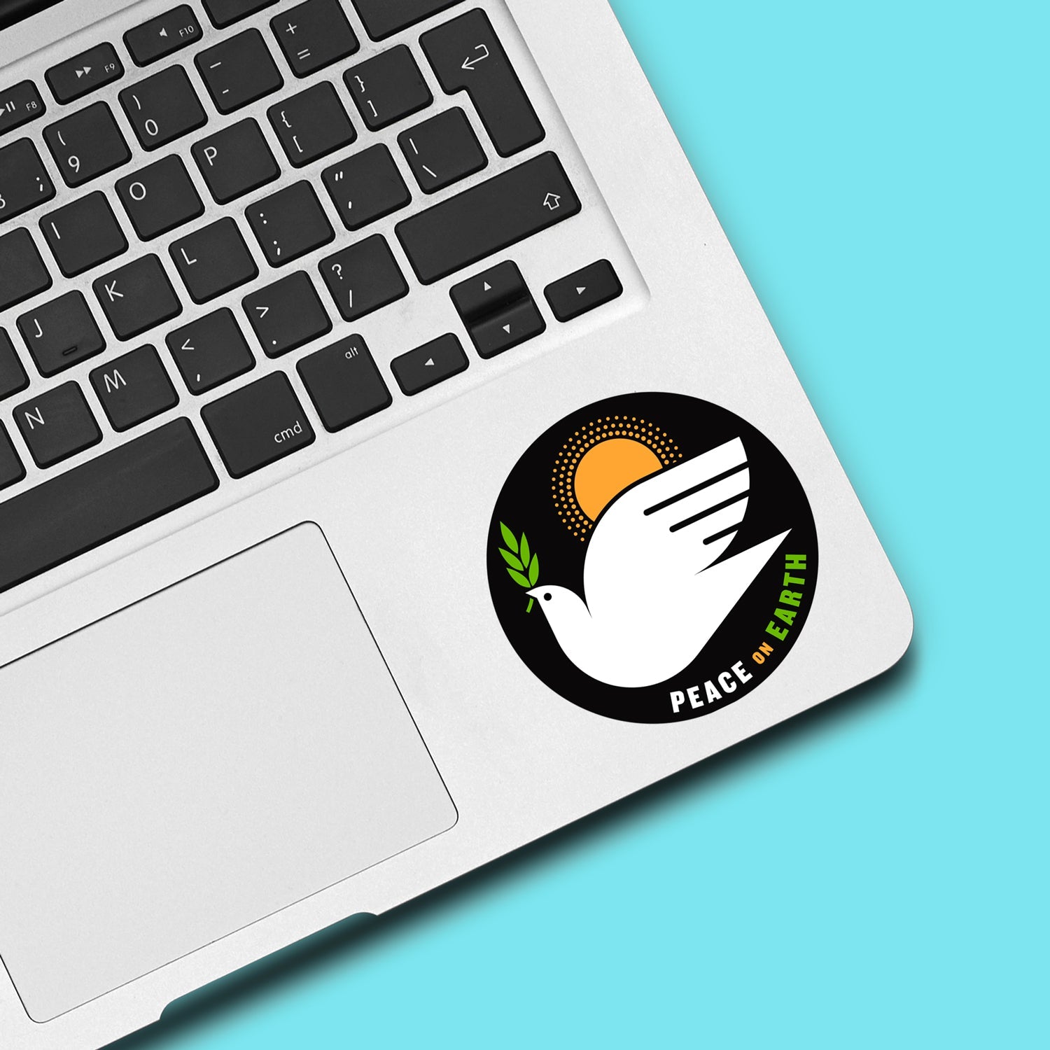 Peace On Earth Sticker Peacebird Round 3x3 inch Vinyl Sticker