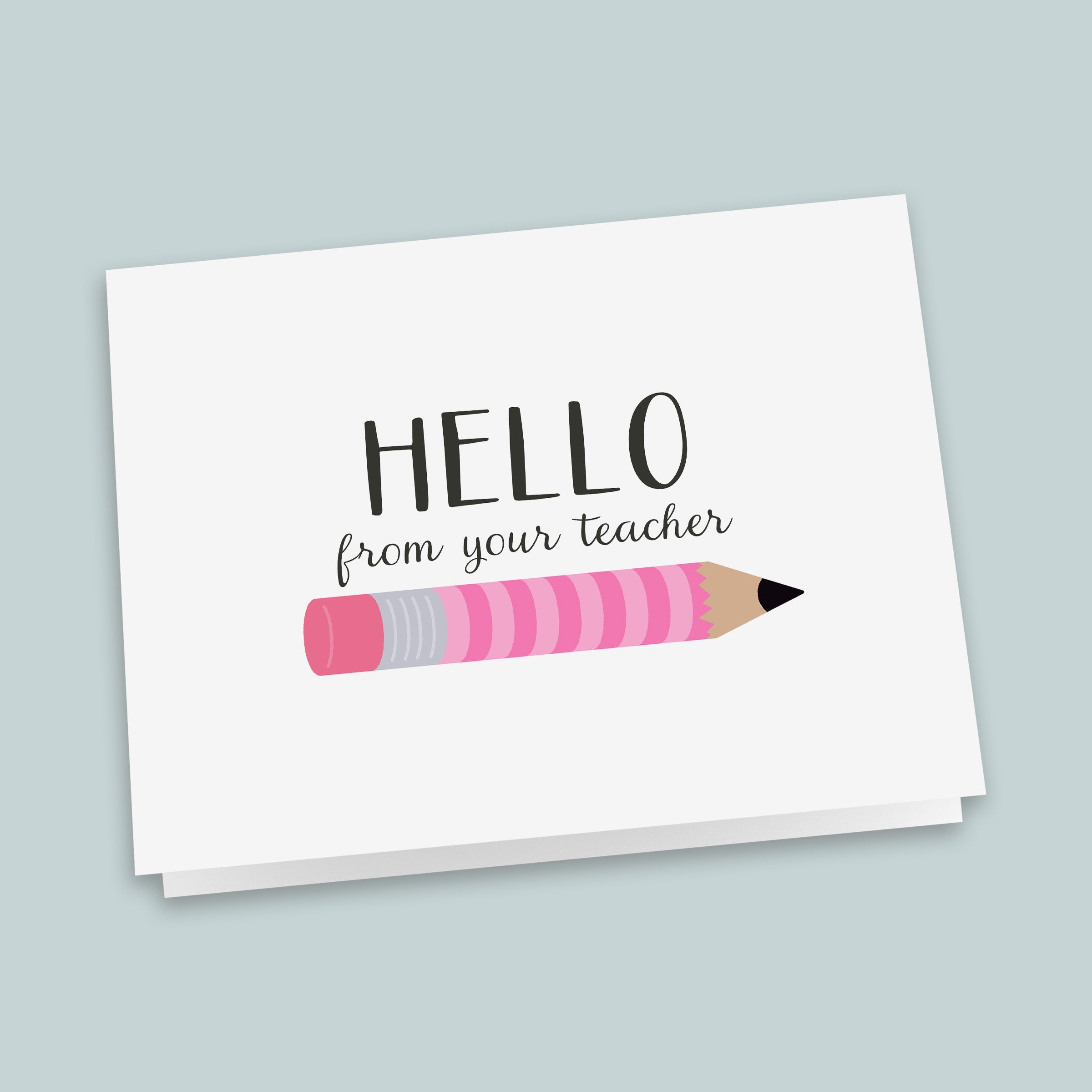Pencil (Pink) Folded Note Cards | Boxed Set of 8