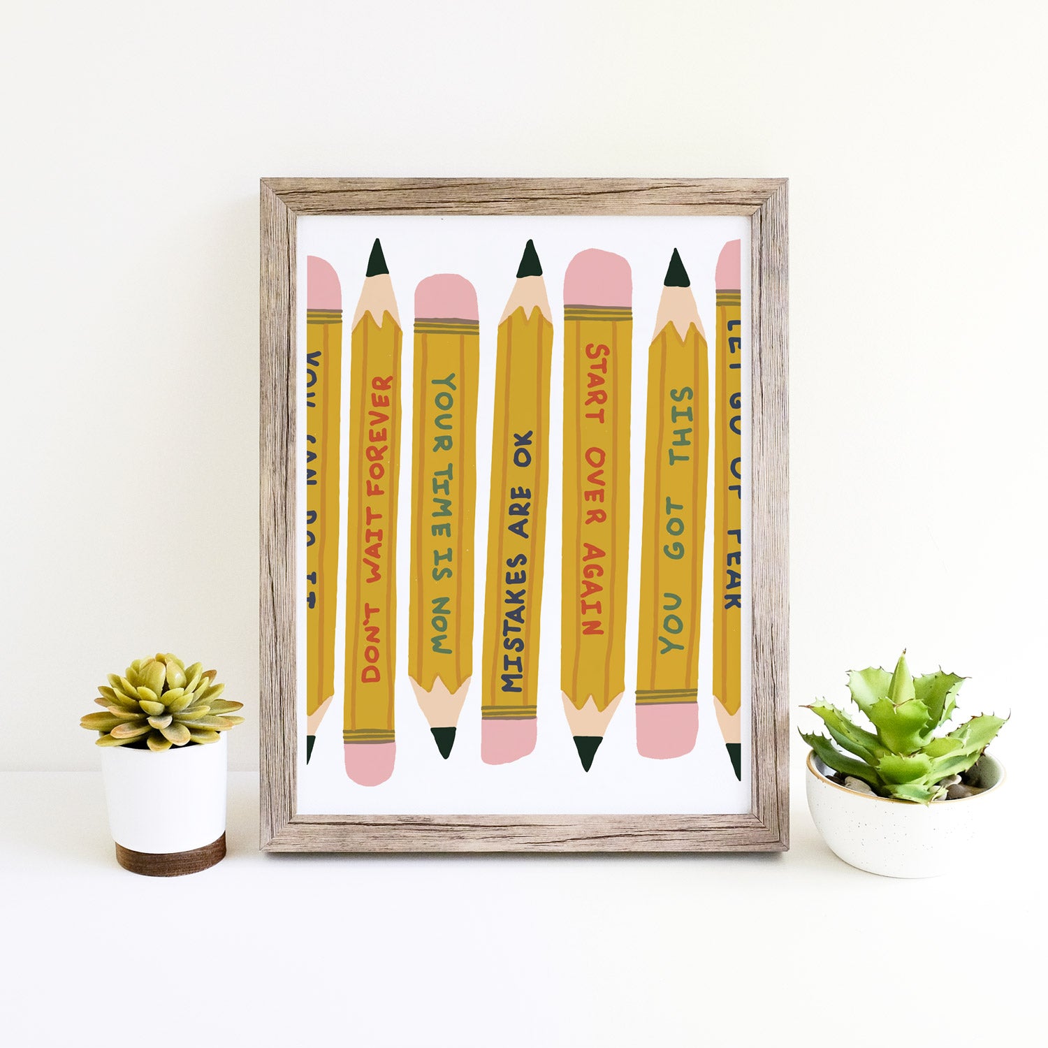 Power Up! Pencils Art Print - Small 8x10 inches Back To School Wall Art