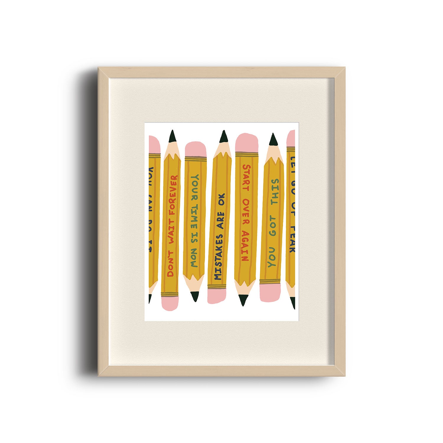 Power Up! Pencils Art Print - Small 8x10 inches Back To School Wall Art