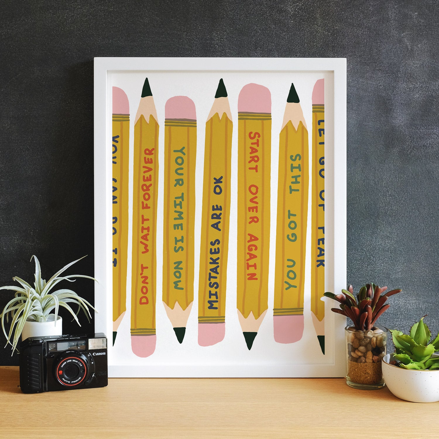 Power Up! Pencils Art Print - Small 8x10 inches Back To School Wall Art