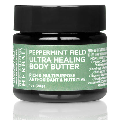Peppermint Field Body Butter White Background 1oz Jar