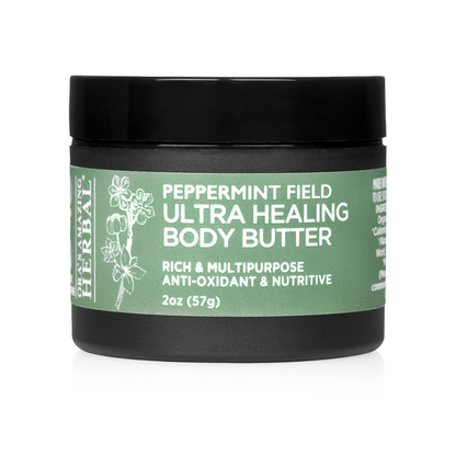 Peppermint Field Body Butter White Background 2oz Jar