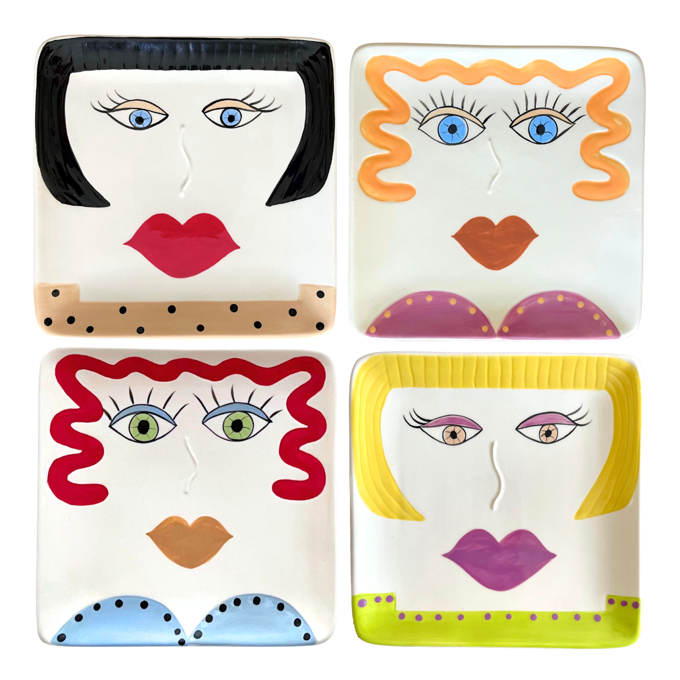 Personality Plates® - set of four hand-painted plates celebrating women