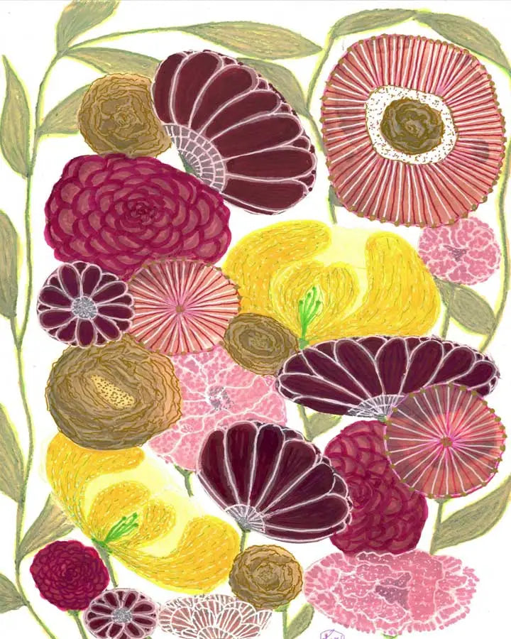 Summer Abstract Floral Giclee’ Art Print