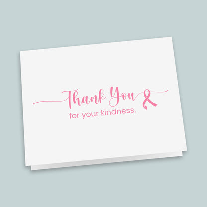 Pink Ribbon Folded Note Cards | Boxed Set of 8