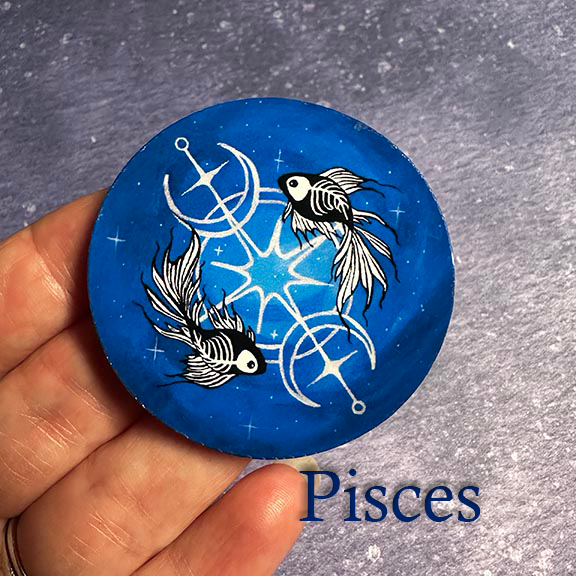 Zodiac Stickers, handpainted decals