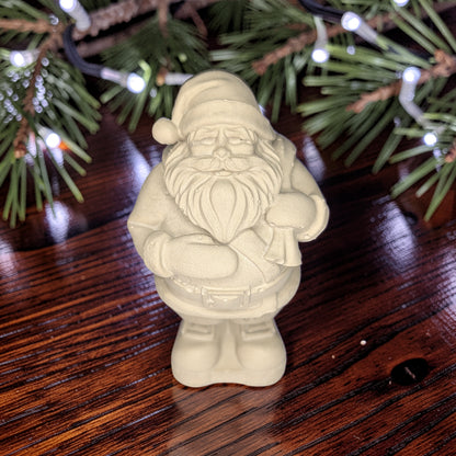 Mini Concrete Santa Claus Figurine, Modern Christmas Shelf Sitter, Concrete Holiday Mantle Decor, Christmas Gnome Paperweight, Paint Your Own Santa Craft