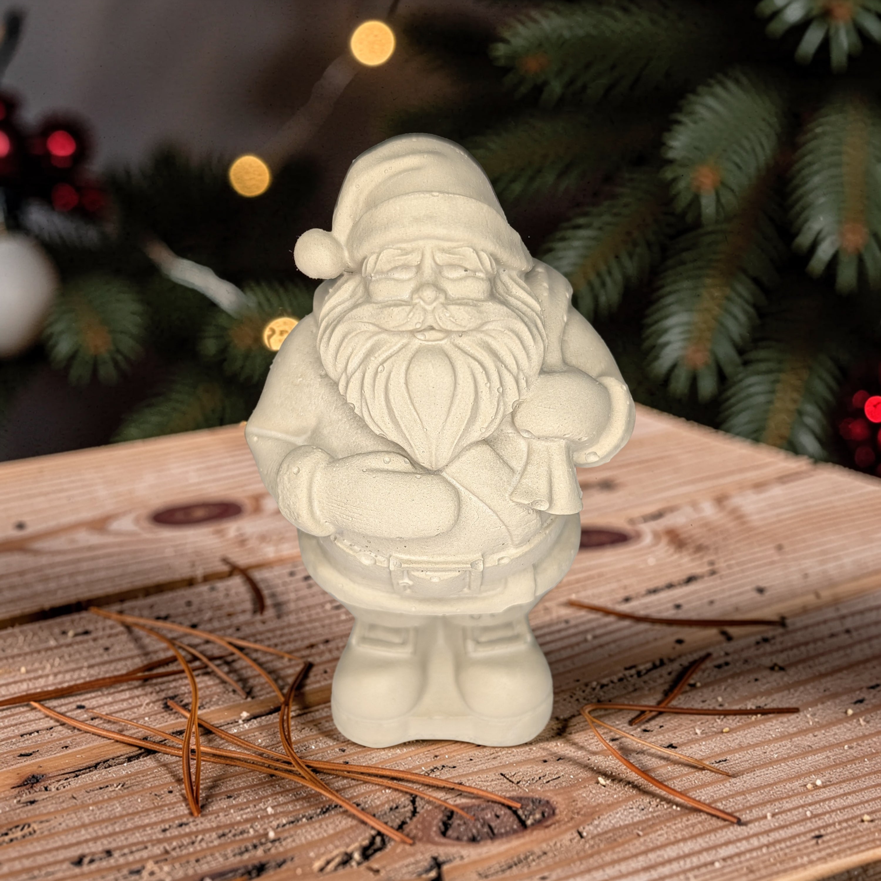 Mini Concrete Santa Claus Figurine, Modern Christmas Shelf Sitter, Concrete Holiday Mantle Decor, Christmas Gnome Paperweight, Paint Your Own Santa Craft
