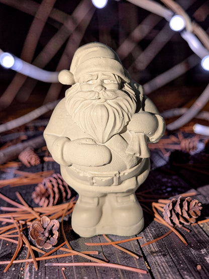 Mini Concrete Santa Claus Figurine, Modern Christmas Shelf Sitter, Concrete Holiday Mantle Decor, Christmas Gnome Paperweight, Paint Your Own Santa Craft