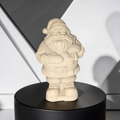 Mini Concrete Santa Claus Figurine, Modern Christmas Shelf Sitter, Concrete Holiday Mantle Decor, Christmas Gnome Paperweight, Paint Your Own Santa Craft