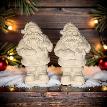 Mini Concrete Santa Claus Figurine, Modern Christmas Shelf Sitter, Concrete Holiday Mantle Decor, Christmas Gnome Paperweight, Paint Your Own Santa Craft