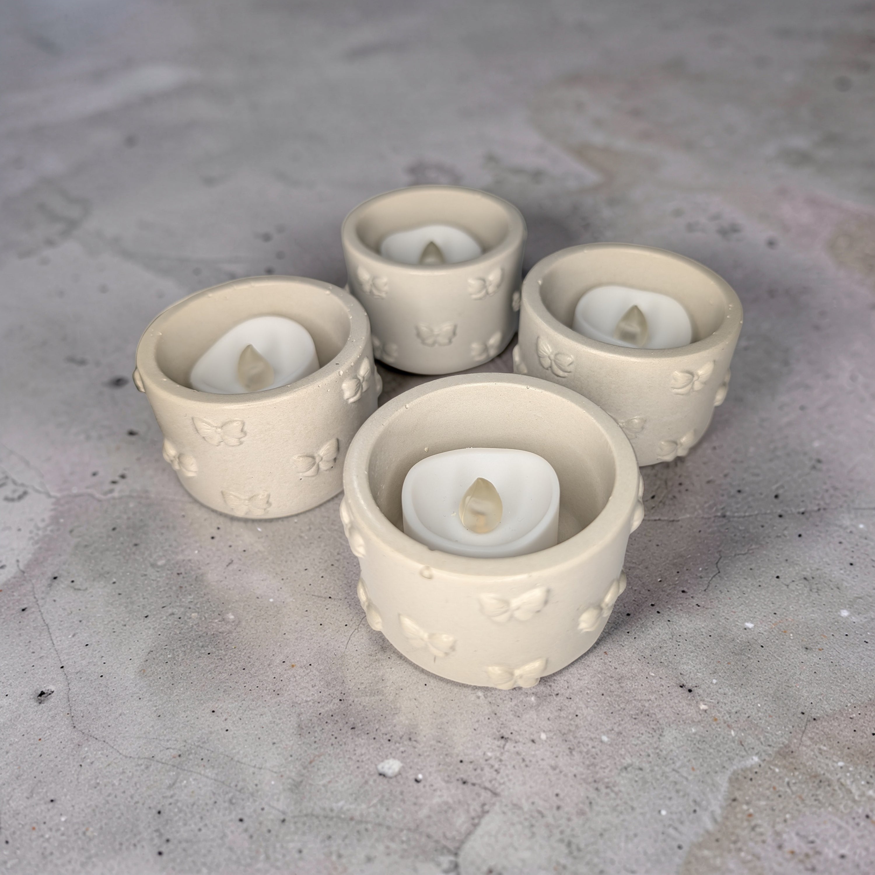 Concrete Bow Candle Holder, Cute Coquette Mini Planter, Aesthetic Tea Light Votive Holder, Small Desk Organizer &amp; Catchall Dish, Ribbon Decor