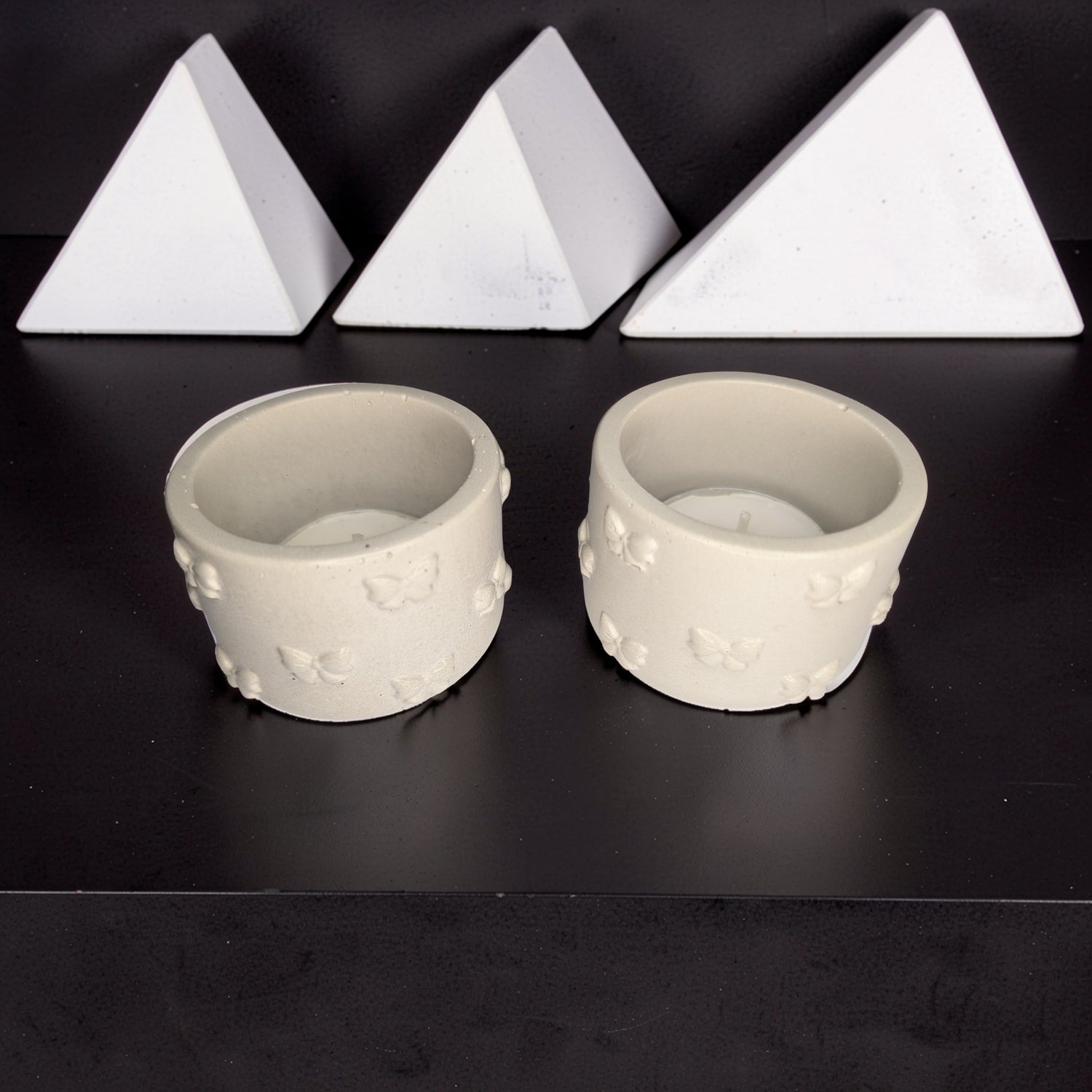 Concrete Bow Candle Holder, Cute Coquette Mini Planter, Aesthetic Tea Light Votive Holder, Small Desk Organizer &amp; Catchall Dish, Ribbon Decor