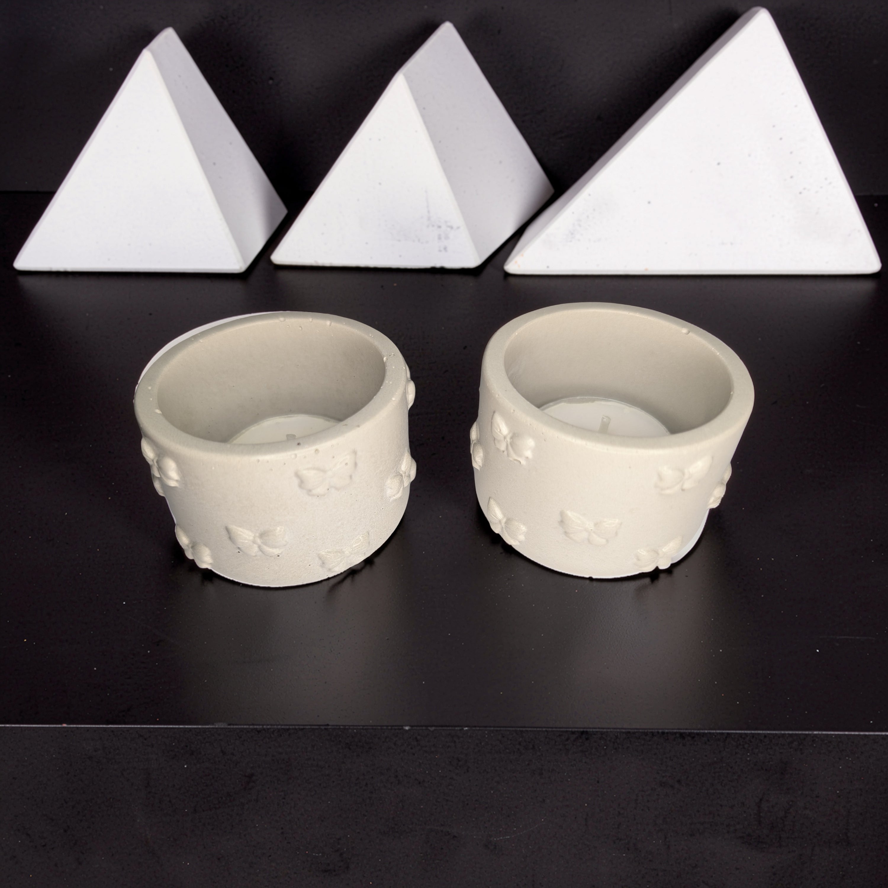 Concrete Bow Candle Holder, Cute Coquette Mini Planter, Aesthetic Tea Light Votive Holder, Small Desk Organizer &amp; Catchall Dish, Ribbon Decor