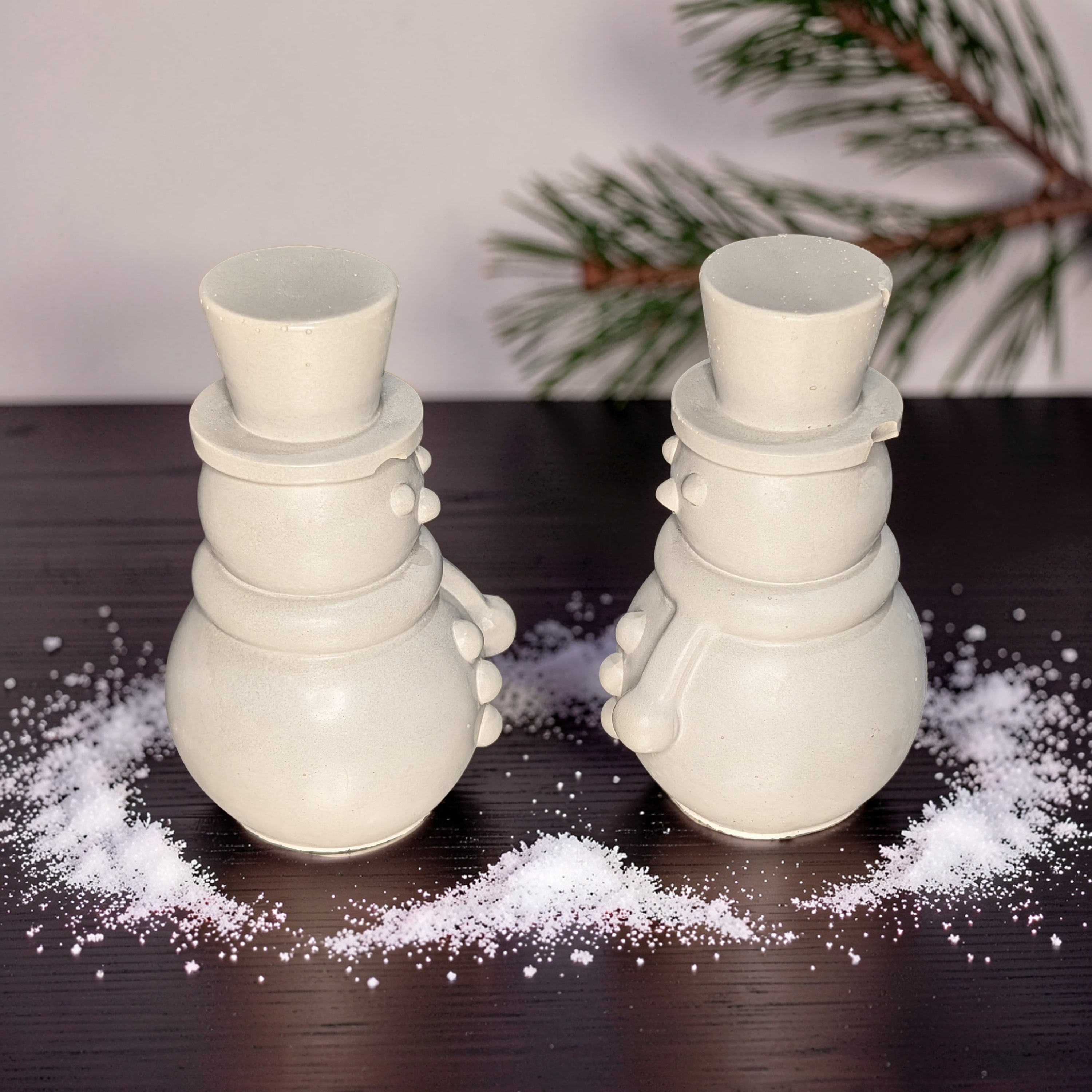 Mini Concrete Snowman Figurine, Paint Your Own Winter DIY Craft, Modern Tiered Tray Decor, Minimalist Holiday Mantel Shelf Accent, Set of 1 or 2