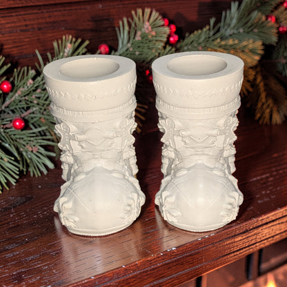 Concrete Christmas Stocking Jar, Paint Your Own Holiday Decor, Cement Candle Vessel, Christmas Planter, Santa Boot Desk Organizer, DIY Craft Gift