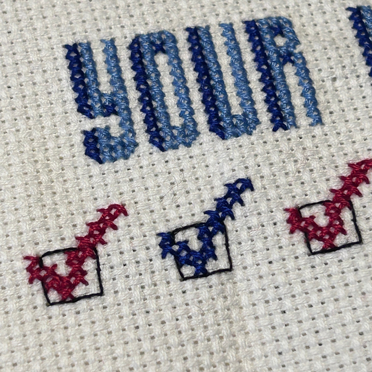 Polls Don’t Count Your Vote Does cross stitch pattern