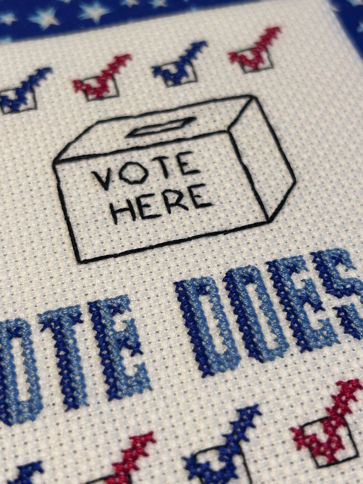 Polls Don’t Count Your Vote Does cross stitch pattern