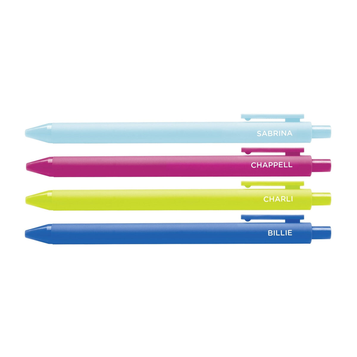 Pop Girlies pen set with card backing — colorful pop culture gel pen set by indie artist MangoIllustrated