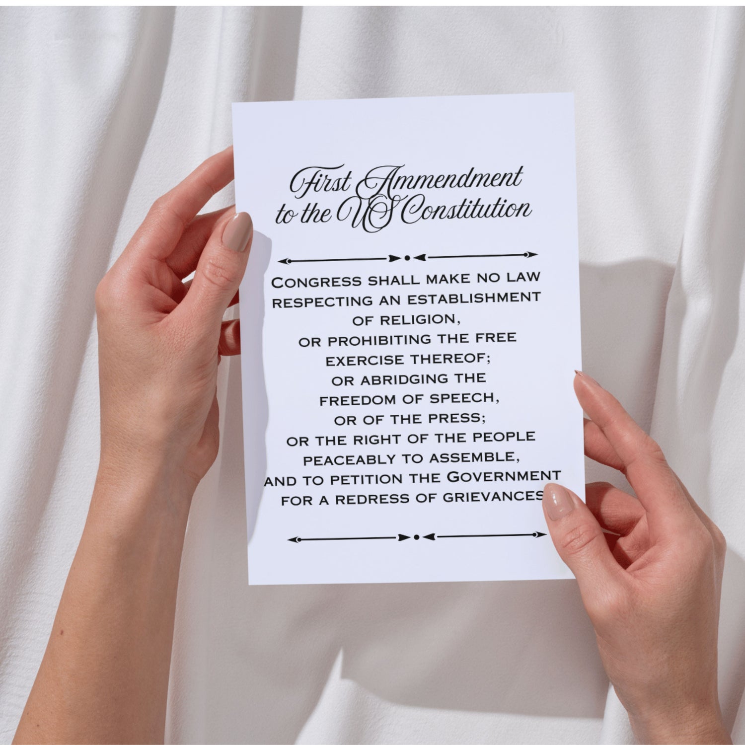 print size First Amendment