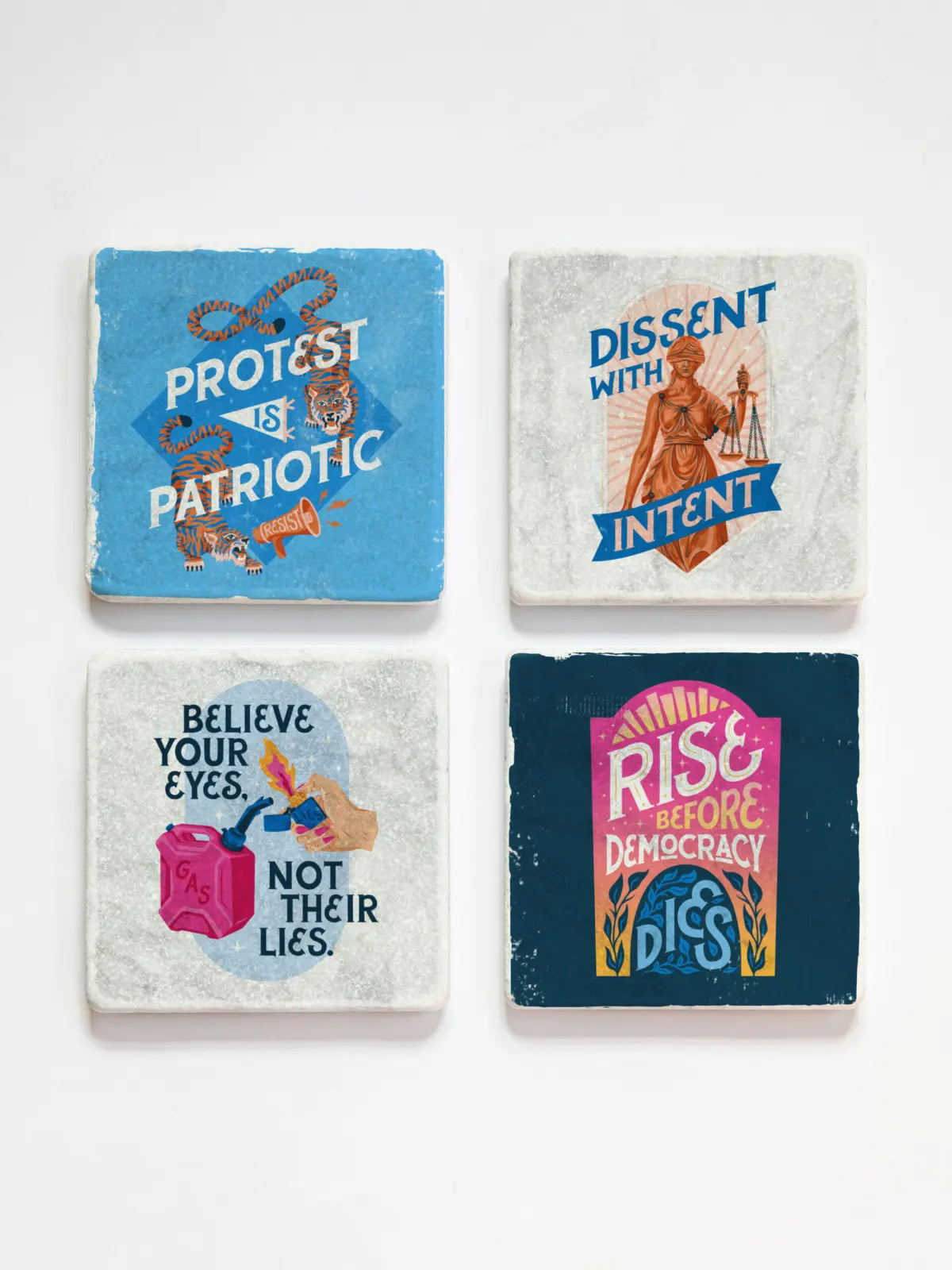 Protest Art Series Marble Coaster Set