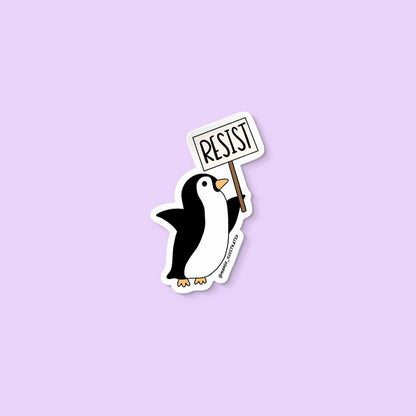 Protesting Penguin sticker - MangoIllustrated - Sticker