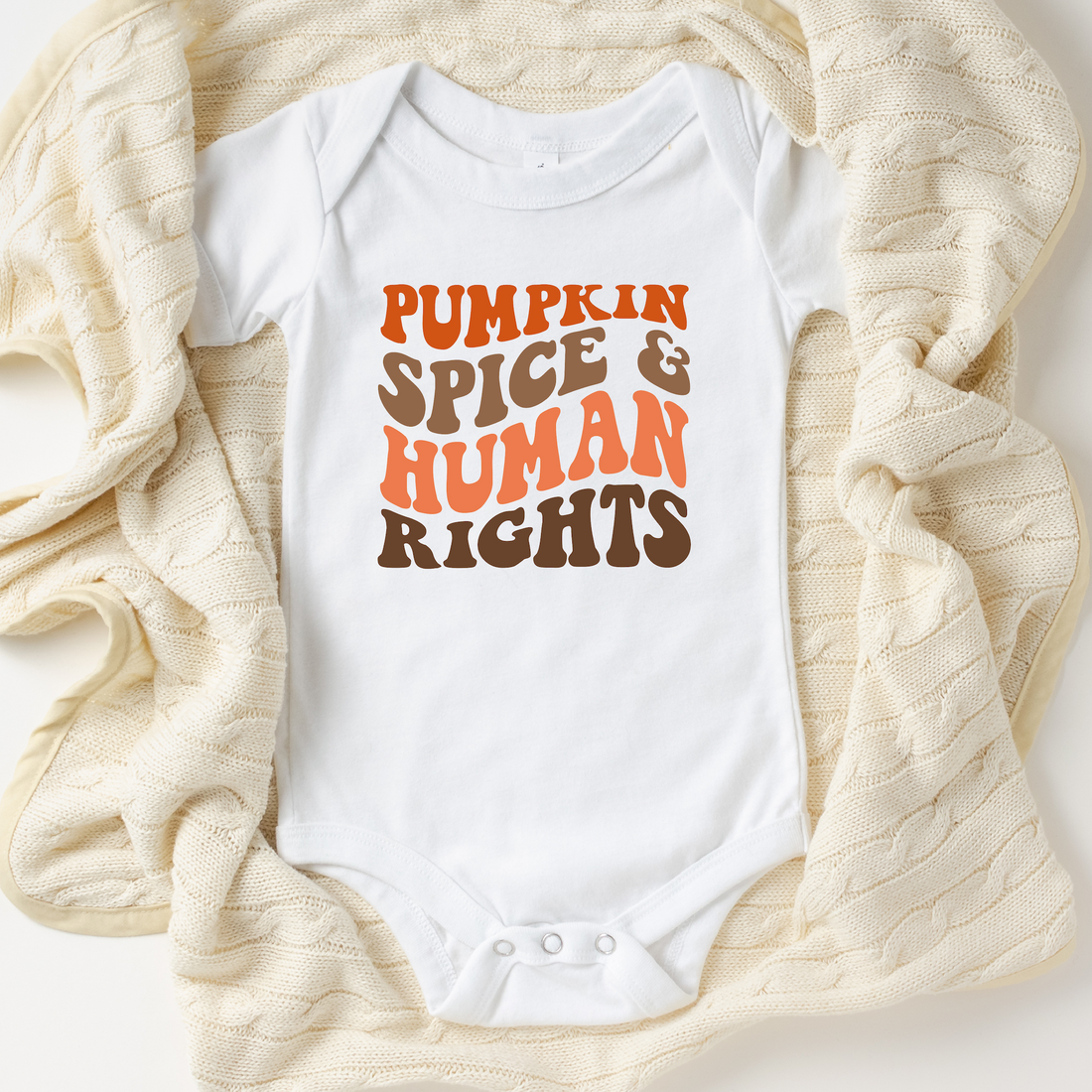 Pumpkin Spice And Human Rights Baby Bodysuit - Resistance Nation
