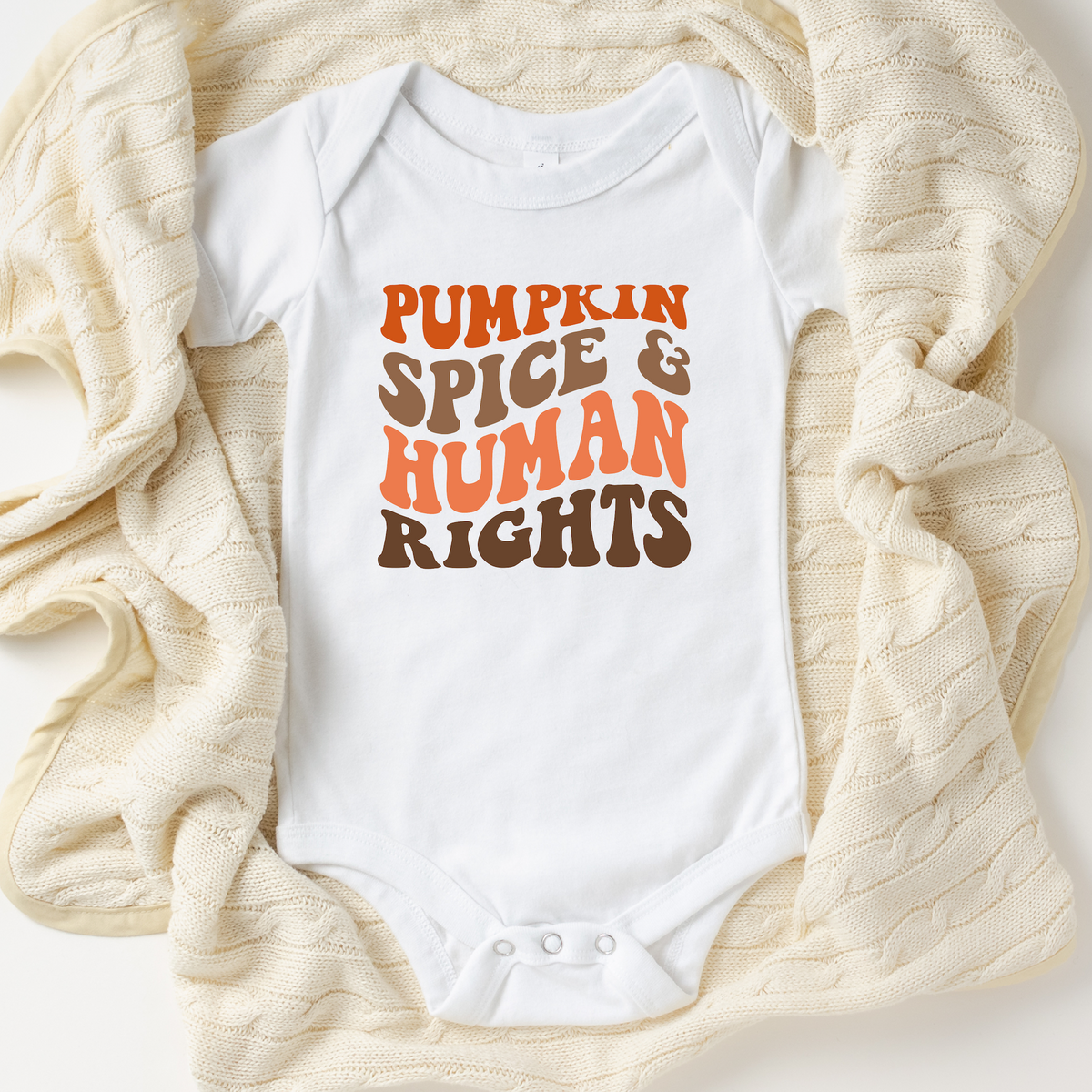 Pumpkin Spice And Human Rights Baby Bodysuit - Resistance Nation