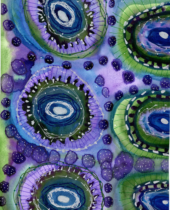 Purple Concentric Circles a la Kandinsky Giclee&