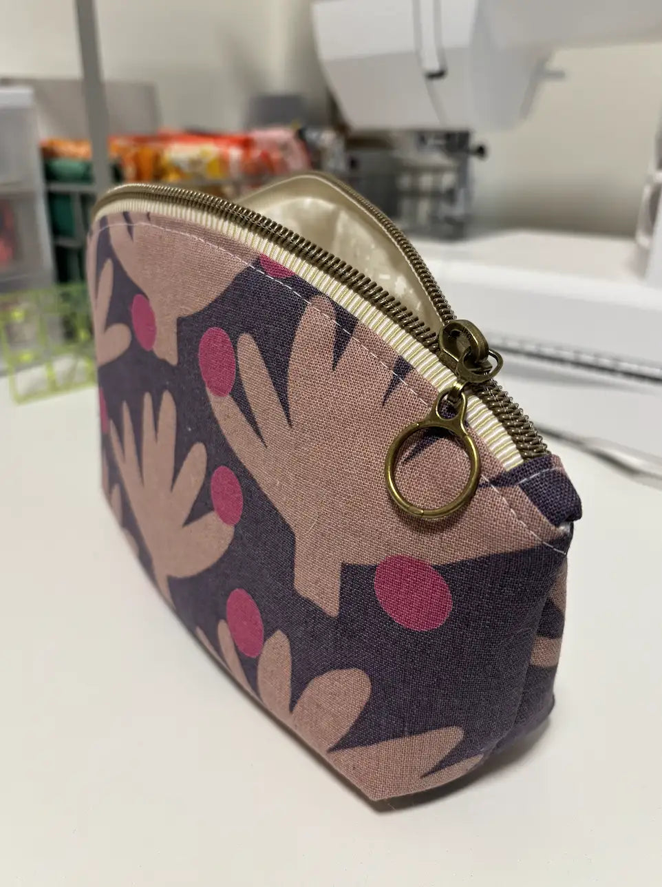 Medium Curved Top Zipper Pouch | Makeup or Travel Pouch