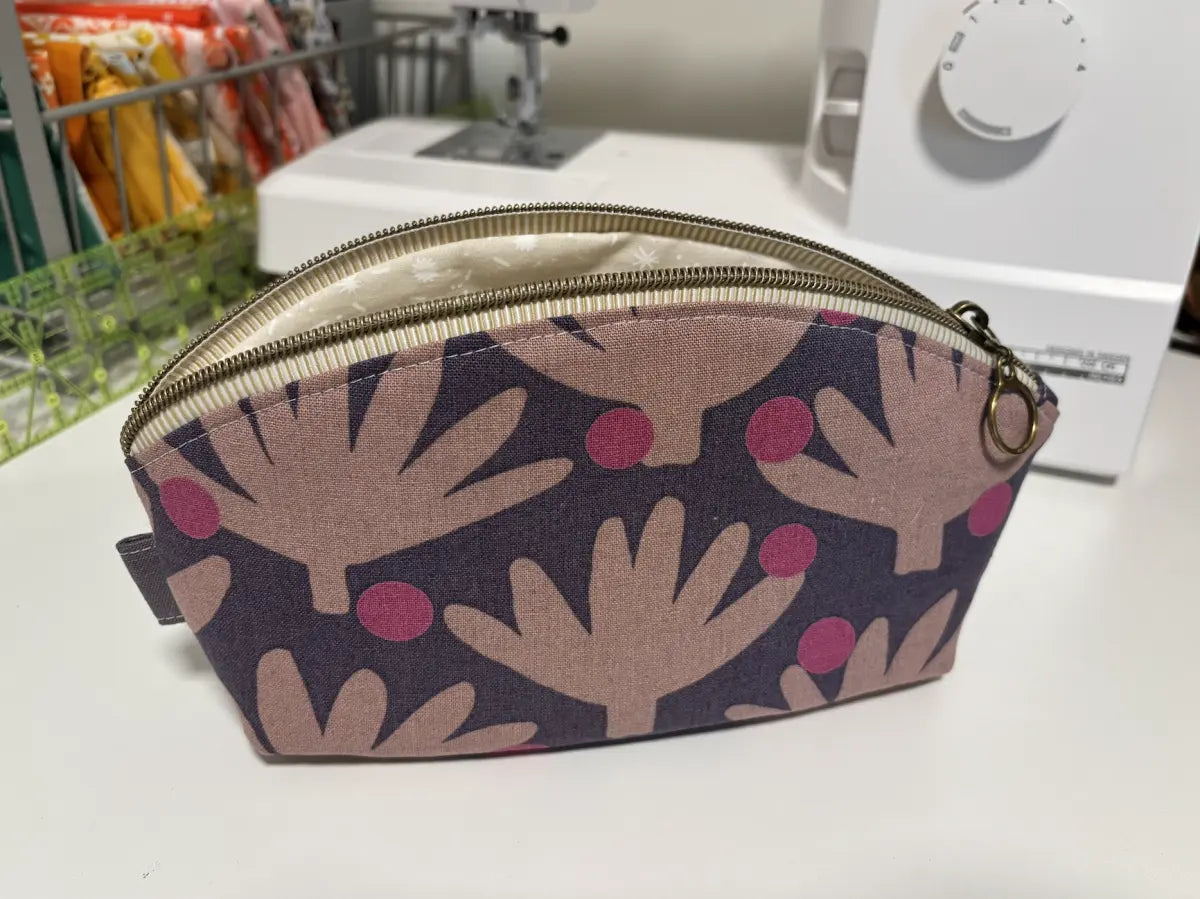 Medium Curved Top Zipper Pouch | Makeup or Travel Pouch
