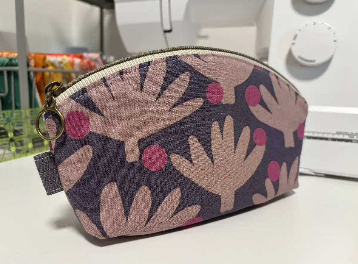 Medium Curved Top Zipper Pouch | Makeup or Travel Pouch