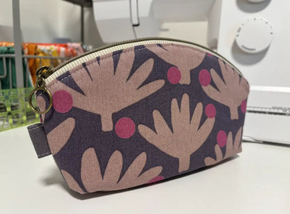 Medium Curved Top Zipper Pouch | Makeup or Travel Pouch