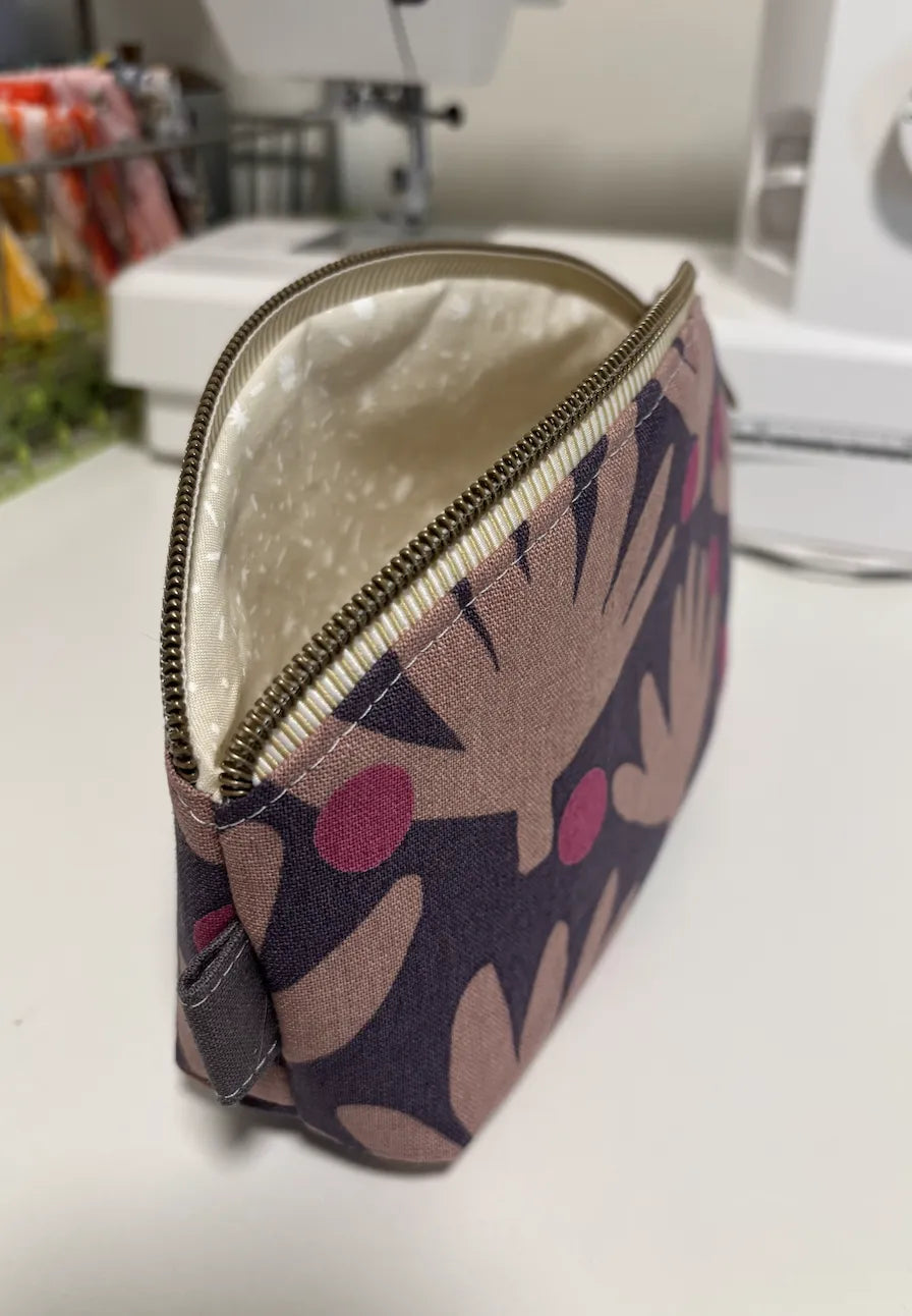 Medium Curved Top Zipper Pouch | Makeup or Travel Pouch
