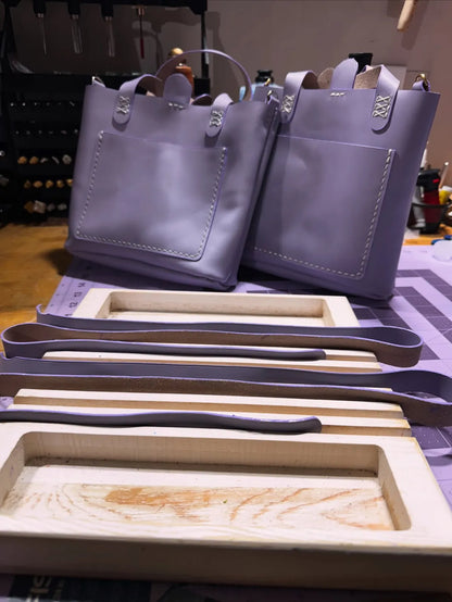 Lavender Mini Tote with Silver Hardware