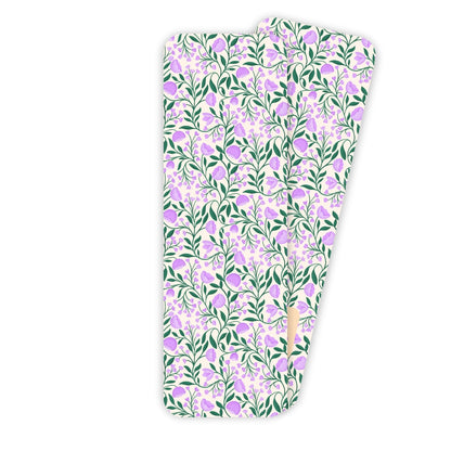 Purple Trailing Florals Bookmark — leafy green vines with delicate lavender blooms, 2x6 in, by MangoIllustrated
