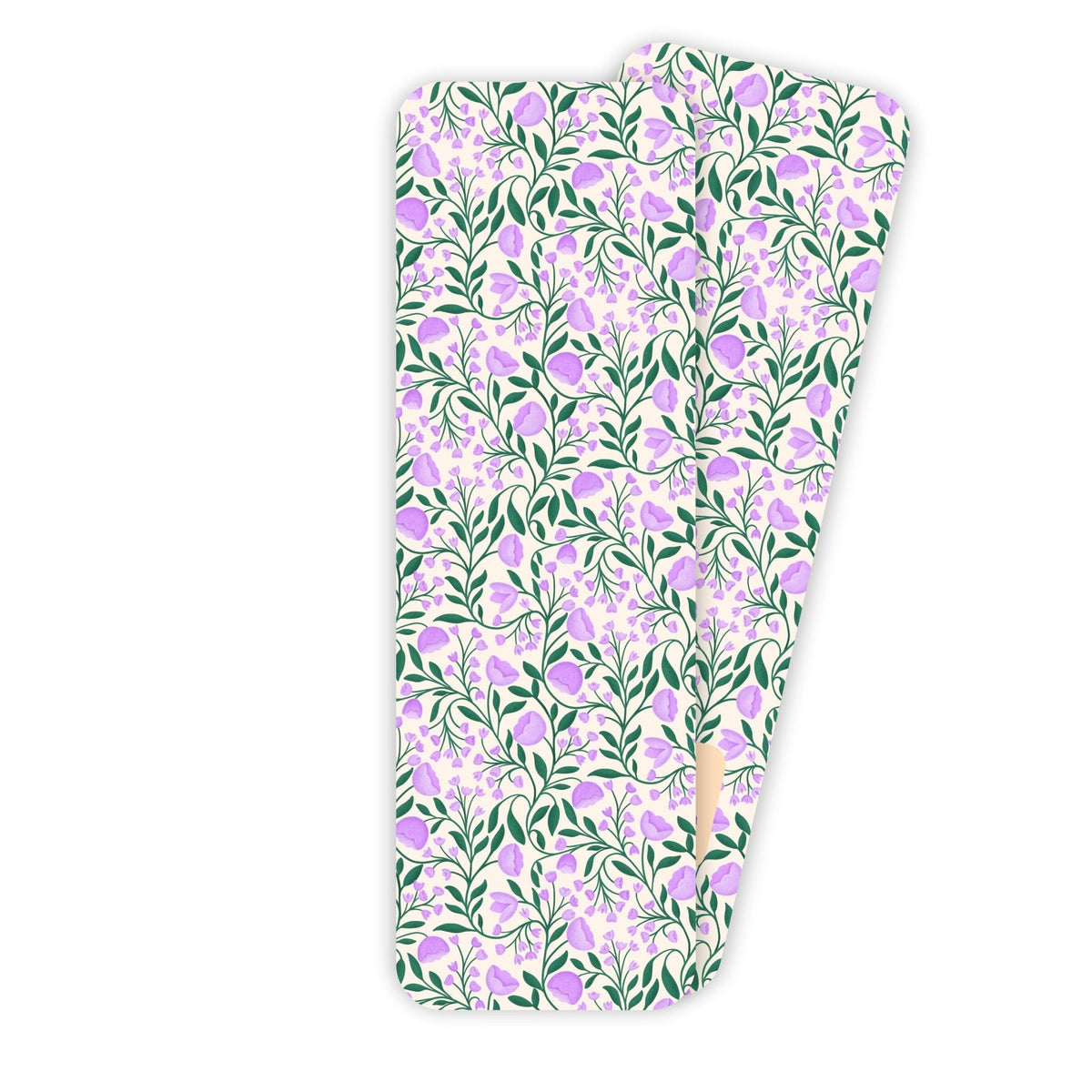 Purple Trailing Florals Bookmark — leafy green vines with delicate lavender blooms, 2x6 in, by MangoIllustrated