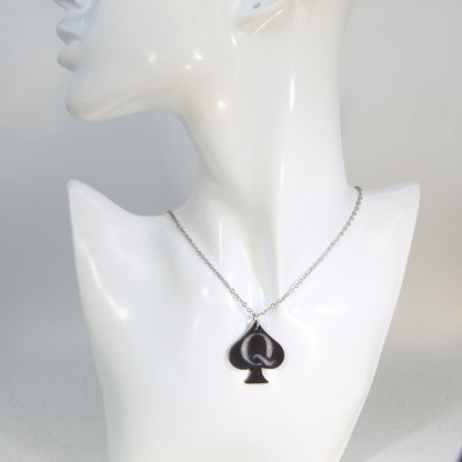 Queen of Spades Wooden Dangle Earrings - Necklace - Cate&