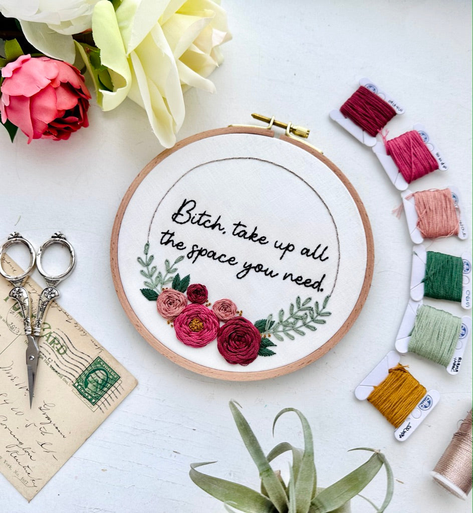 Take up space // Embroidery PDF Pattern Download 6 inch