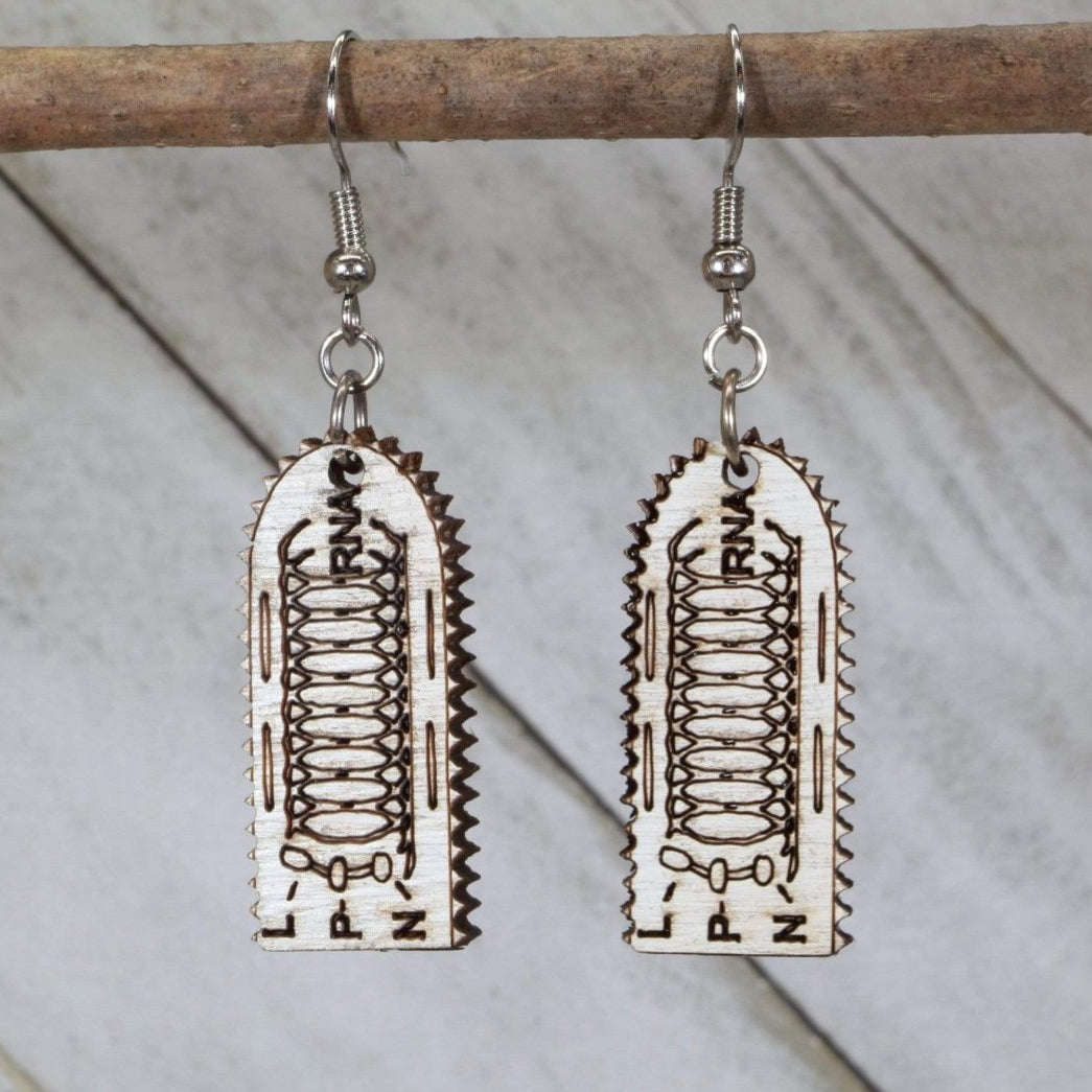 Rabies Wooden Dangle Earrings - - Cate&