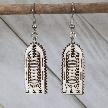 Rabies Wooden Dangle Earrings - - Cate&