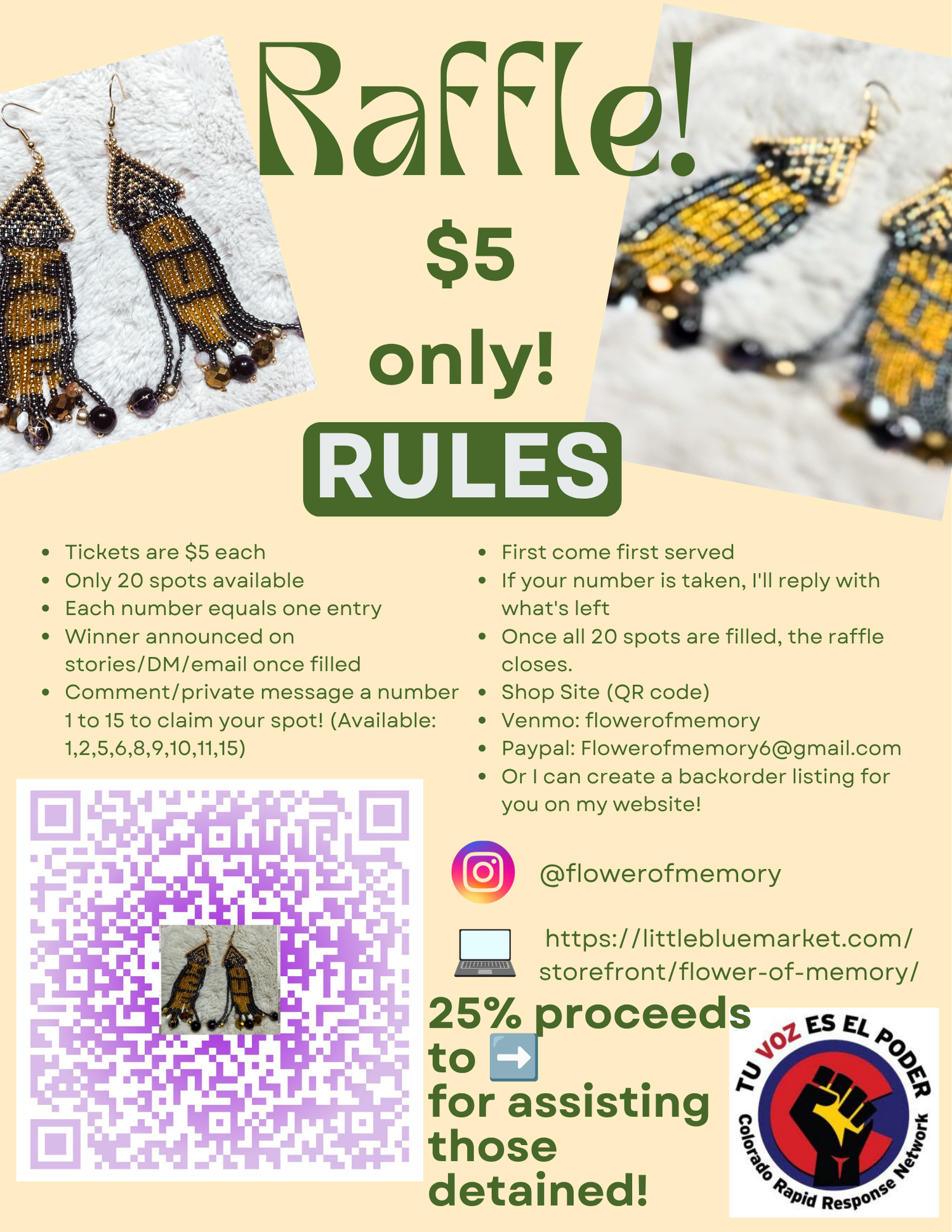 $5 RAFFLE tickets for "ICE OUT" fringe earrings!