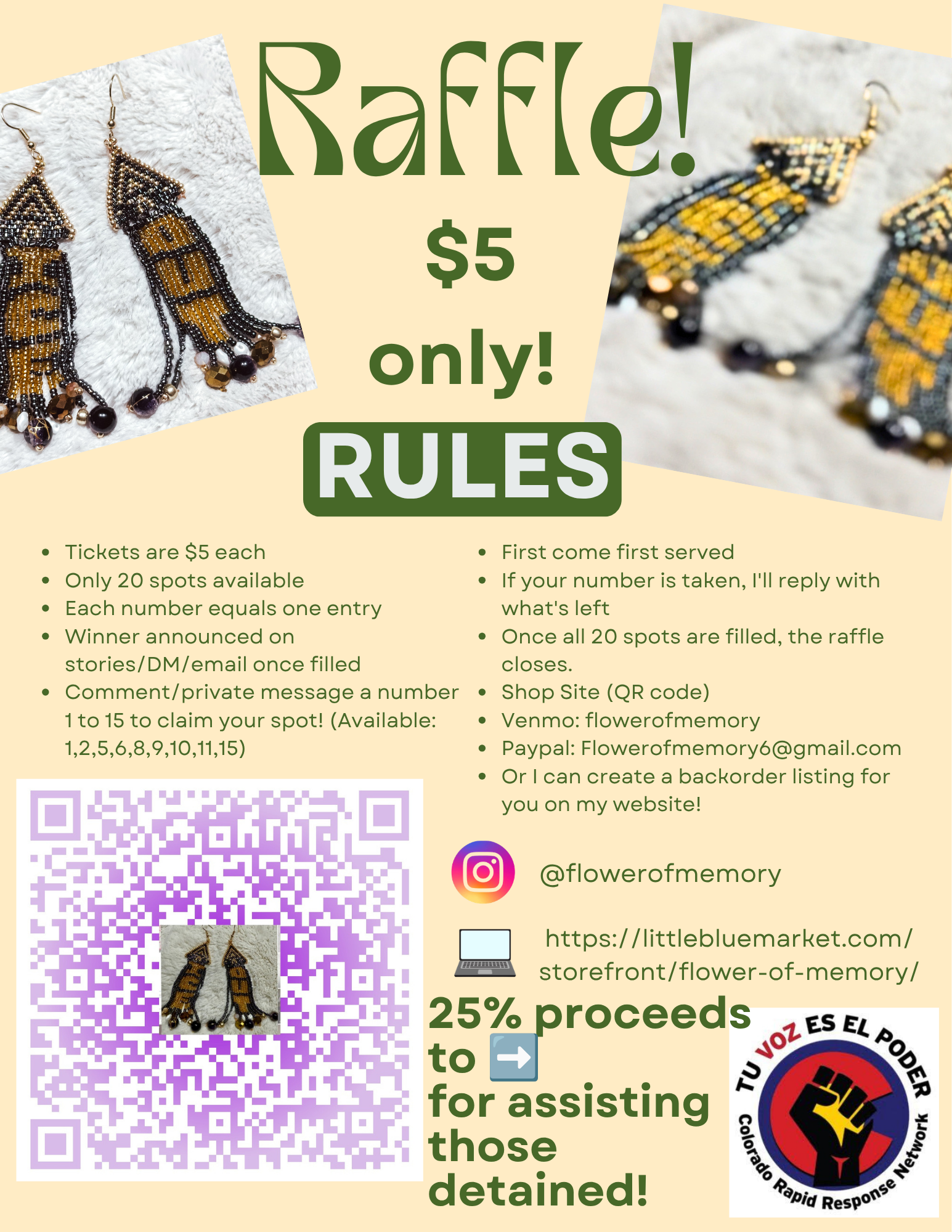$5 RAFFLE tickets for "ICE OUT" fringe earrings!