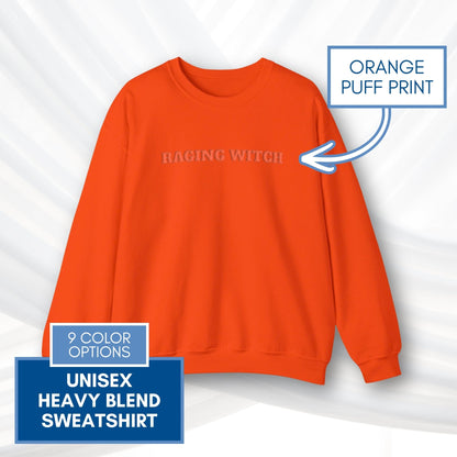 raging-witch-puff-print-unisex-crewneck-sweatshirt-activist-witchy-fall-feminist-apparel-orange